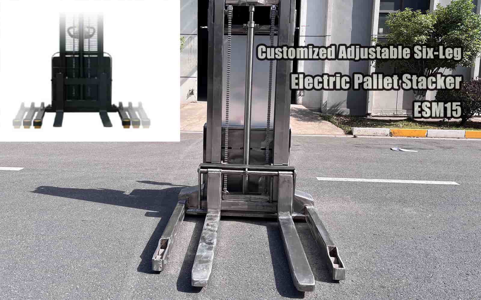 ZoNuo Customized Stacker: Adjustable Six-Leg Electric Pallet Stacker