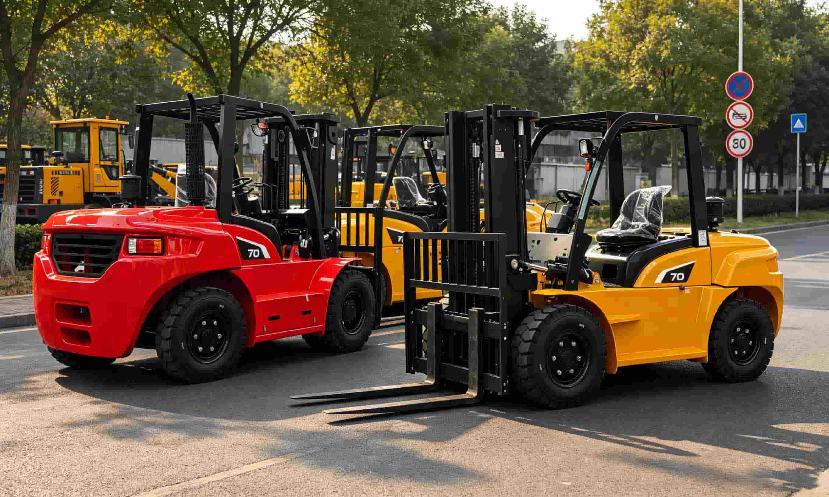 Outdoor Heavy Capacity Diesel Forklift 7 Ton